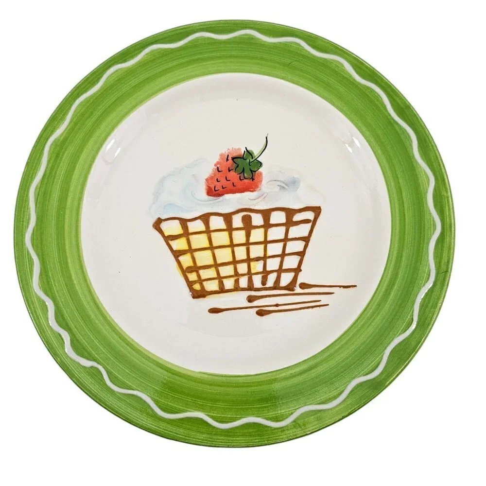 Sonoma Home Goods Strawberry Luncheon Dessert Plates Made in Italy – Set of 3